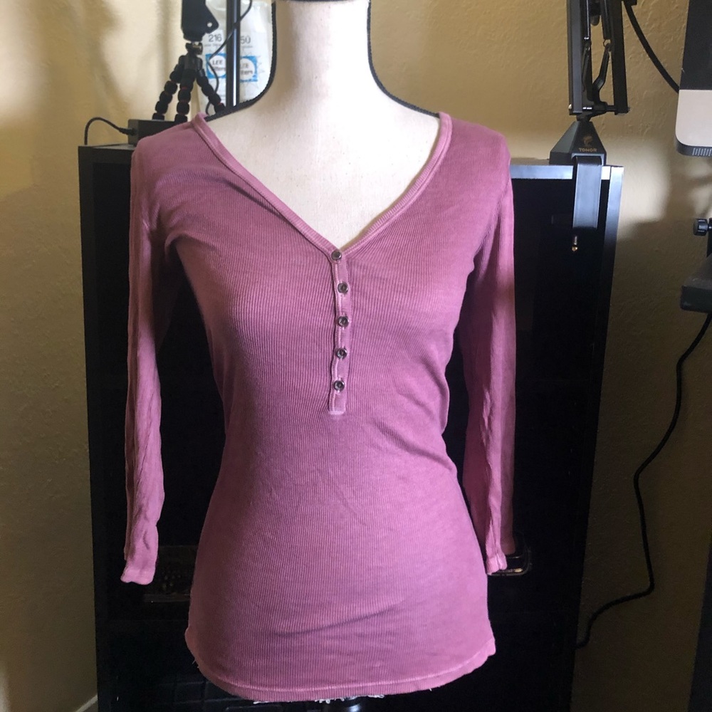 Guess Perfect Henley Long Sleeve Top